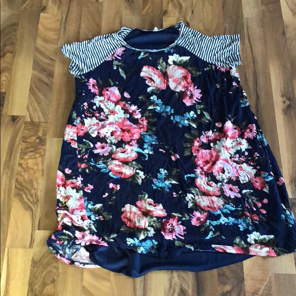 PINKBLUSH Floral & Stripe Maternity Dress